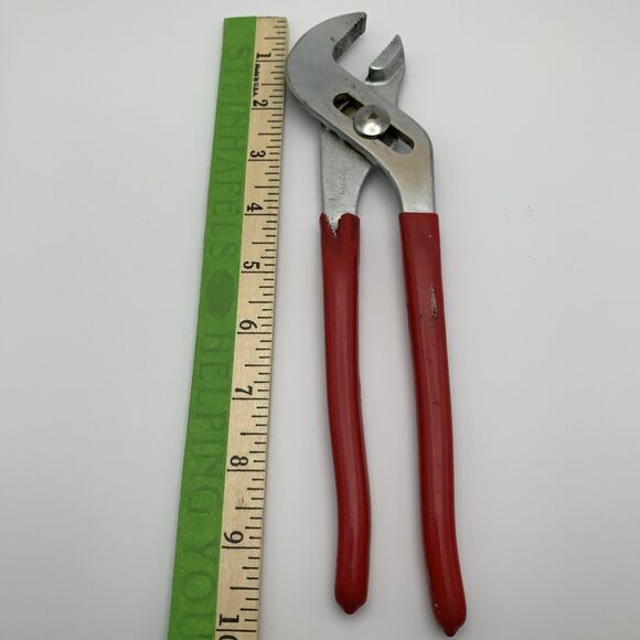 Vintage Stanley Groove Joint Pliers 84-139 Silver Red Channel Lock 10 Inch Japan - Picture 8 of 8